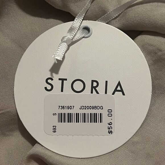 Storia Womens Muted Multicolor Striped Mini Dress Rayon Small NWT - Picture 7 of 7